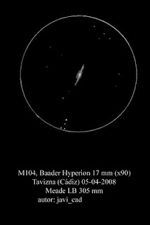 Dibujo en formato gif de la galaxia Messier 104