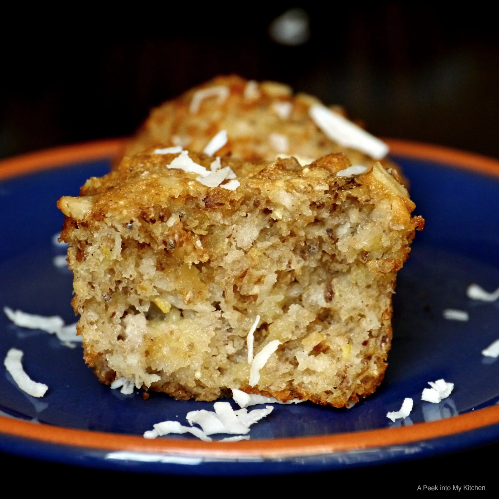 A Peek into My Kitchen Eggless Banana Coconut Muffins with Chia Seeds