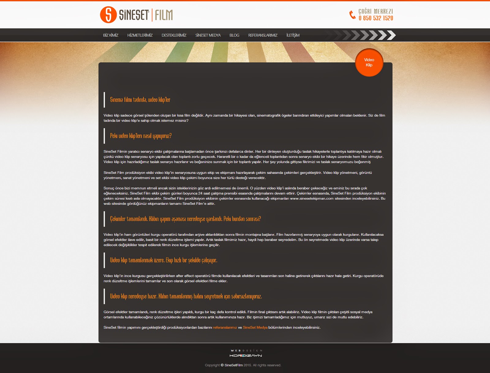 SineSet Film Yapım Responsive Web Design Alt Sayfa