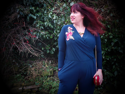 Just Be You embroidered Jumpsuit by Lisa Riley, Big Fashionista Lady wearing jumpsuit
