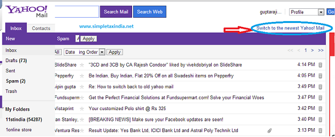 how to go back to the old yahoo homepage