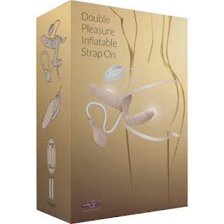 arnes de doble penetracion con vibrador y bomba de aire para inflado