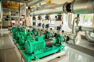 industrial equipment in high power boiler room