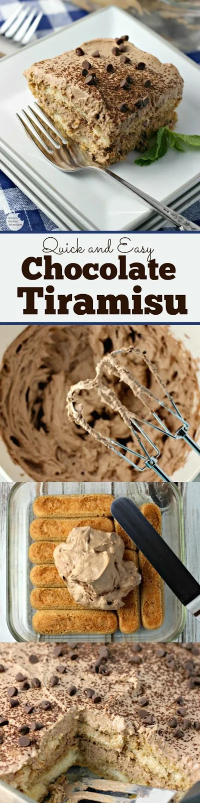 Chocolate Tiramisu | by Renee's Kitchen Adventures - quick and easy dessert recipe for chocolate flavored tiramisu #SundaySupper #RKArecipes