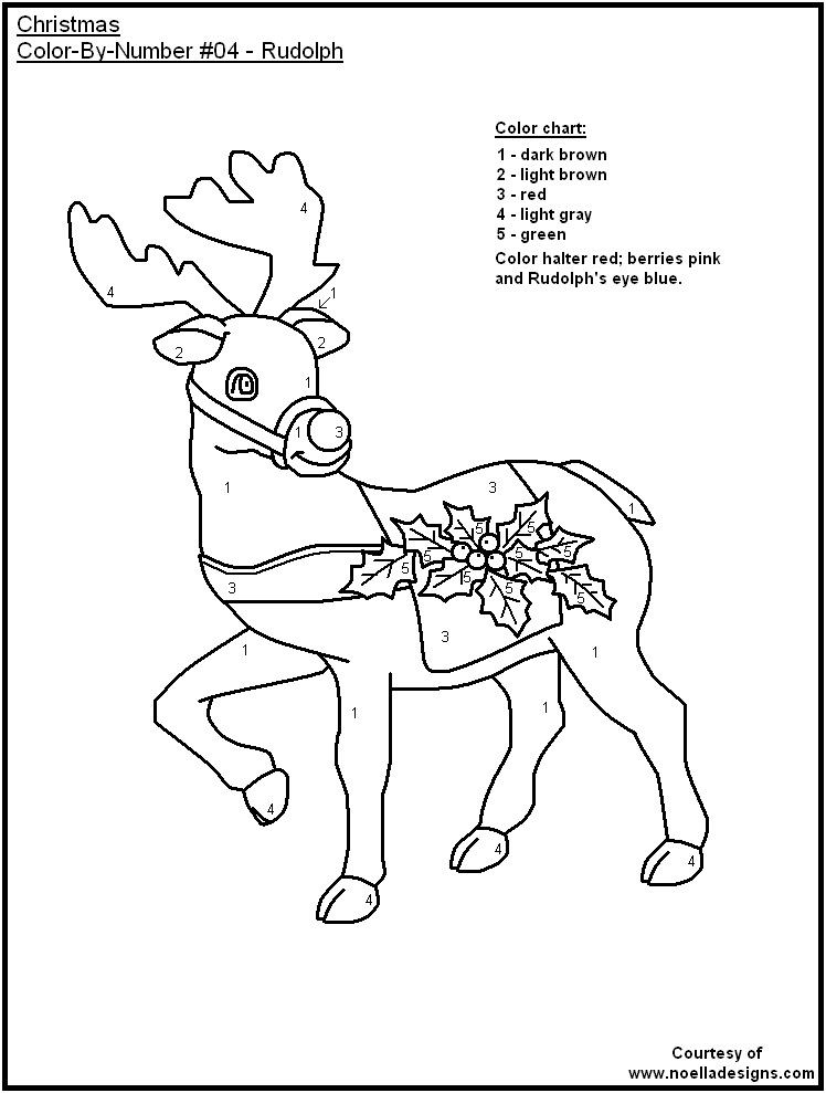 Color By Number Printables Christmas
