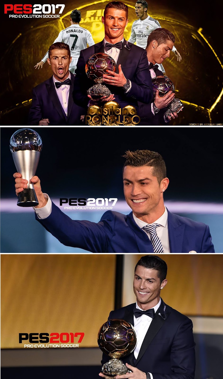 PES2017 Cristiano Ronaldo 5th Ballon 3StartScreen by EsLaM ~ GILAPESKU