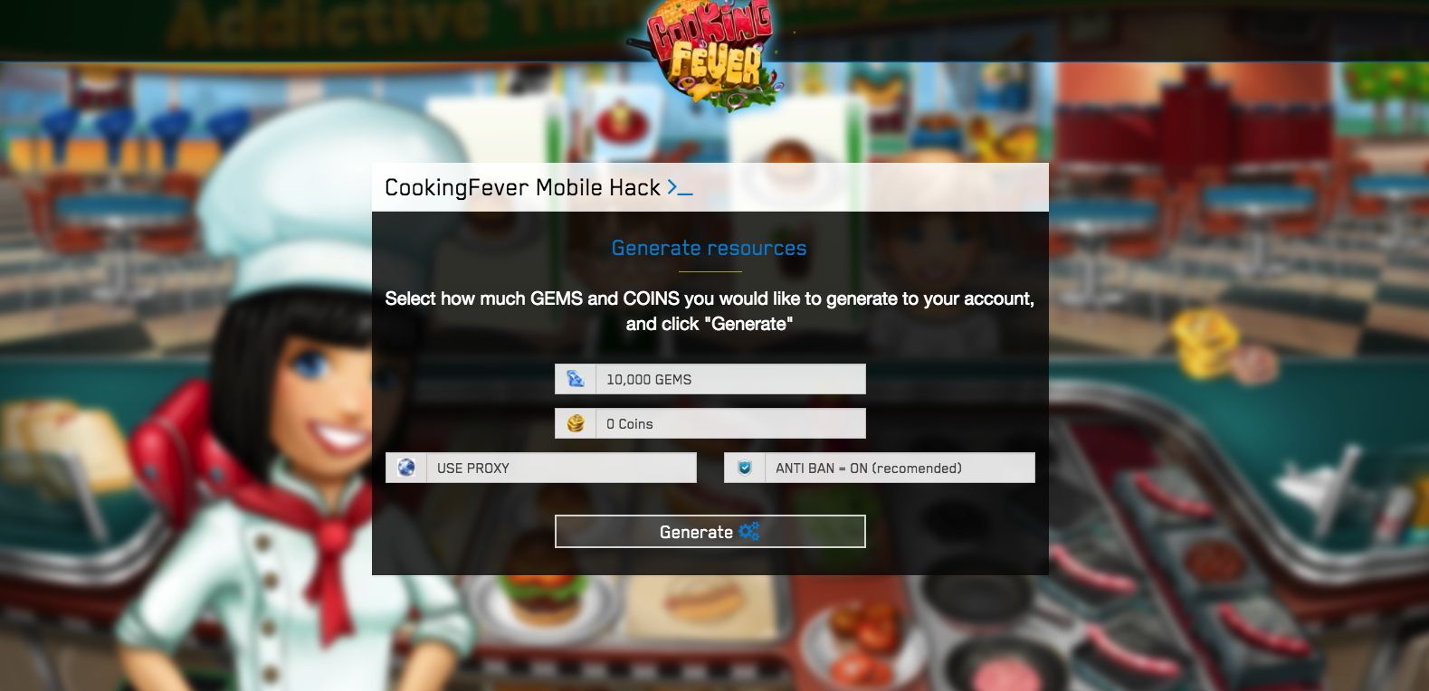 Cooking Fever Gems And Diamonds Tool Not A Hack Or Cheat Best Cooking Fever Tool For Ios And Android Without Cheating Or Hacking