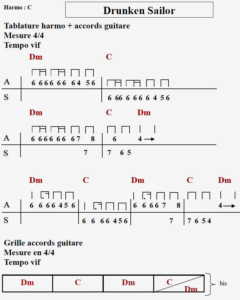 Harmonica Comté Drunken Sailor