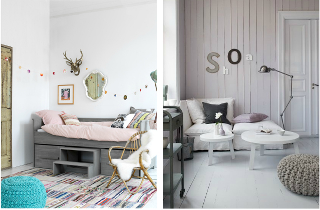 Puff de punto decoración nórdica