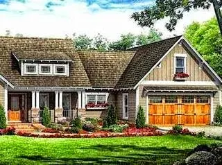 Bungalow style home with garage. 