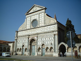 The facade of the church of Santa Maria Novella in Florence was designed by Alberti