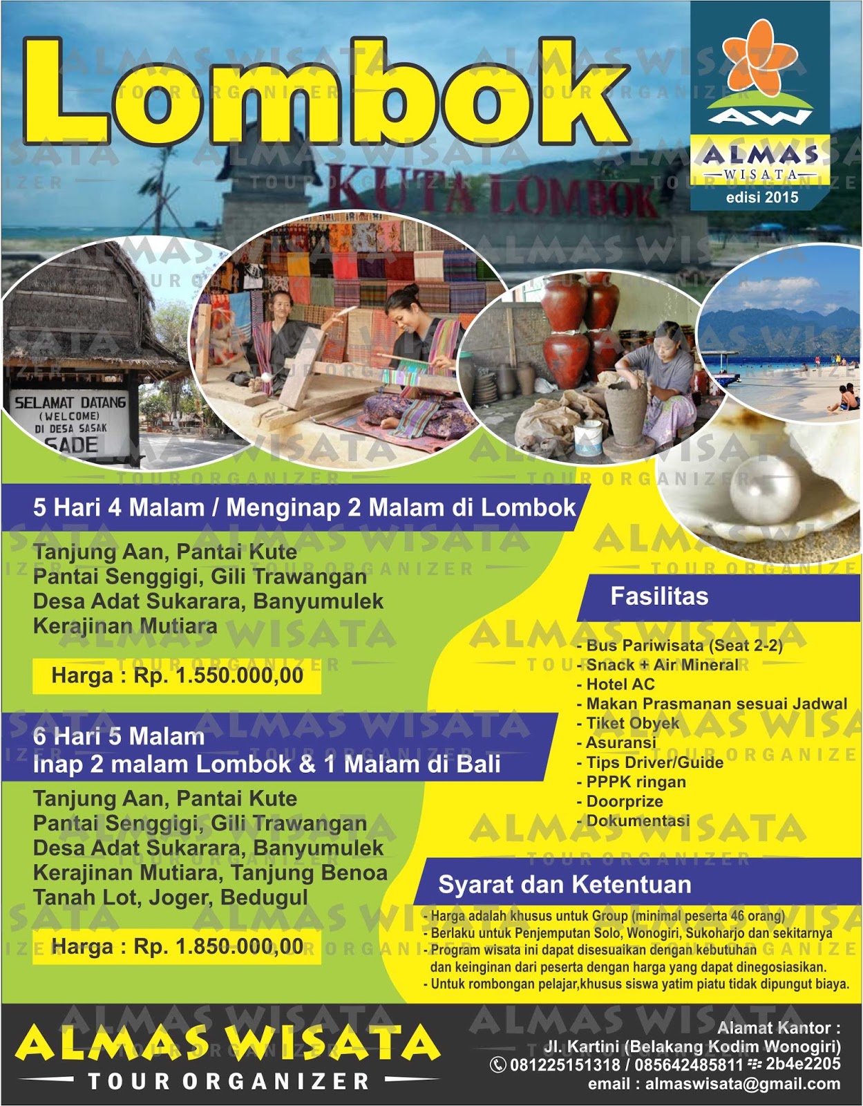 Contoh Brosur Wisata Lombok Terbaru
