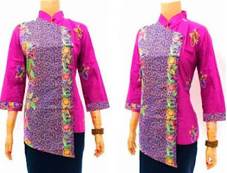 Baju atasan batik kerja bank untuk wanita lengan panjang Baju atasan batik kerja bank untuk wanita lengan panjang