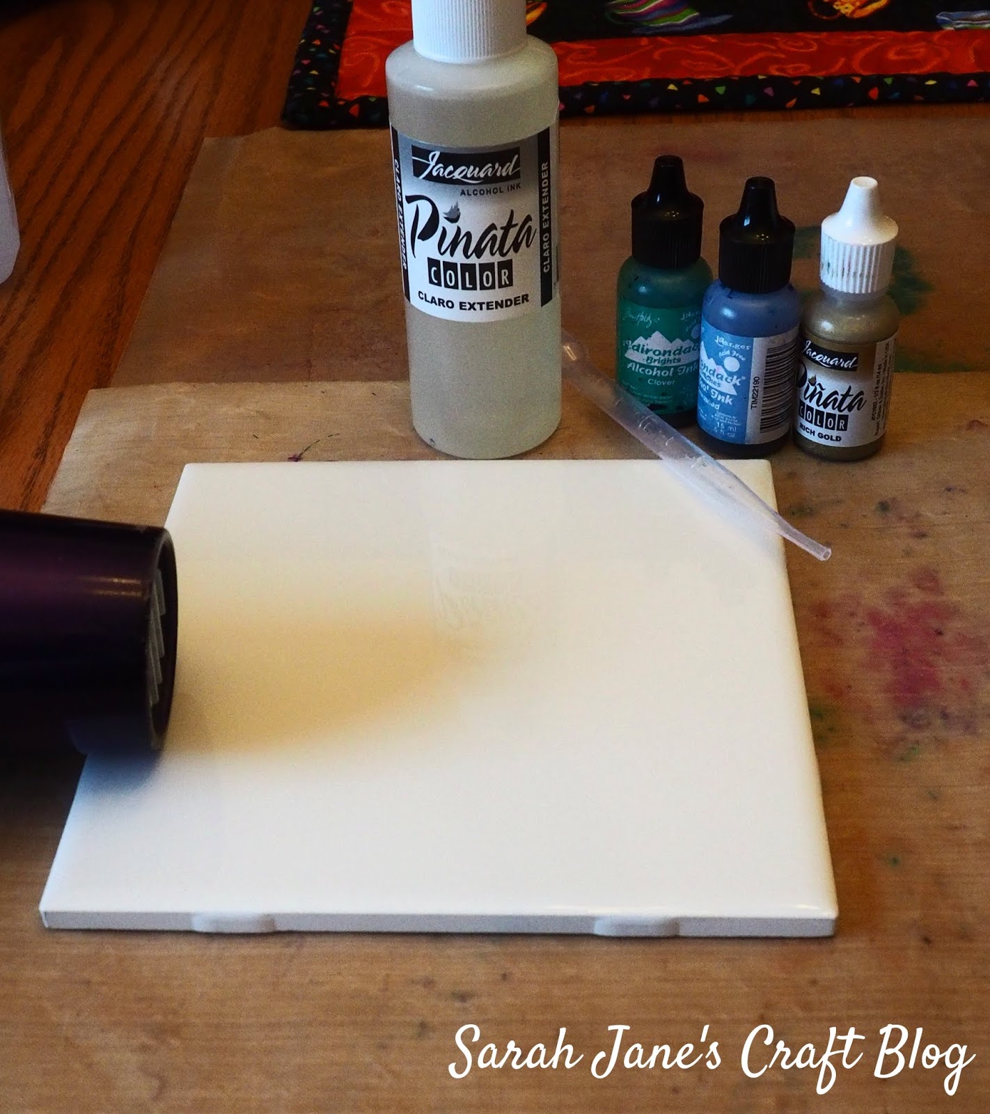 Sarah Jane's Craft Blog Heat Gun Blown Alcohol Ink