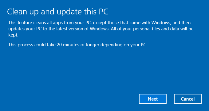 Windows 10 CU ha un Tool per Pulire e Aggiornare il PC al tempo stesso HTNovo