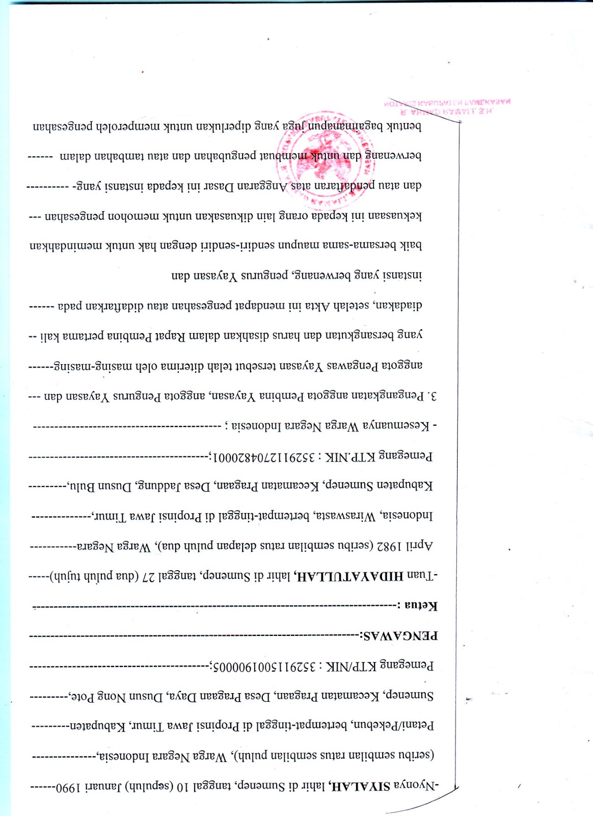 Contoh Sk Pengurus Yayasan Pondok Pesantren Barisan Contoh