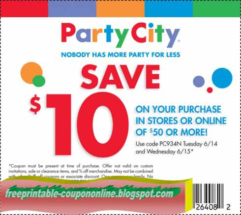 Discount party supply coupons
