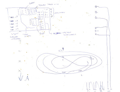 Original sketch showing components for a custom PC board