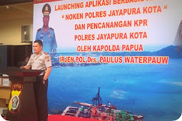 Paulus Waterpauw Launching Aplikasi Noken Polres Jayapura Kota