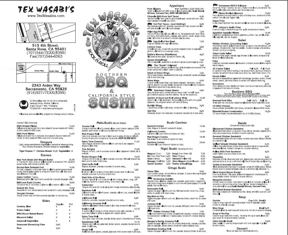 Napa and Sonoma Wine Tasting Tex Wasabi's (3.81)