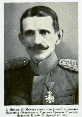 Milan Ž. Milovanović, as colonel of the General Staff Chief of the operating section of the Head Quarters, Chief of the General Staff of the IInd Army (at the Salonica front)