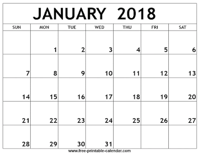 write in calendar 2018