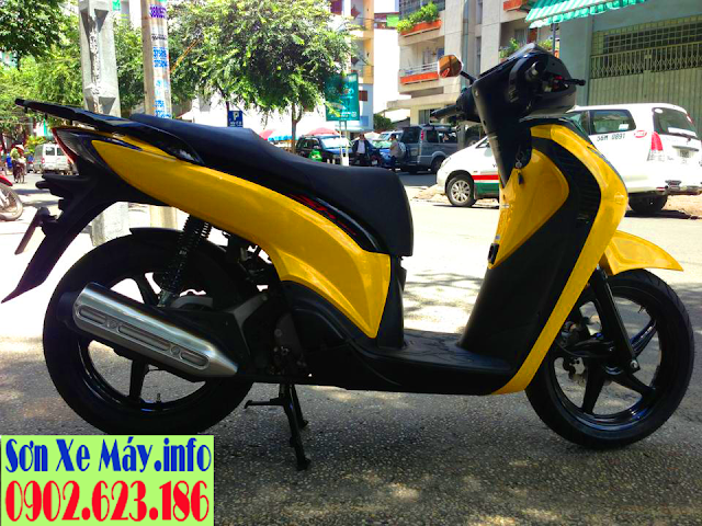 Sơn xe Honda SH màu vàng tươi cực đẹp