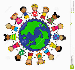 holding hands cartoon children different nationalities friendship planet peoples illustration around cultural exchange culture globe each schoolers vectors vector name