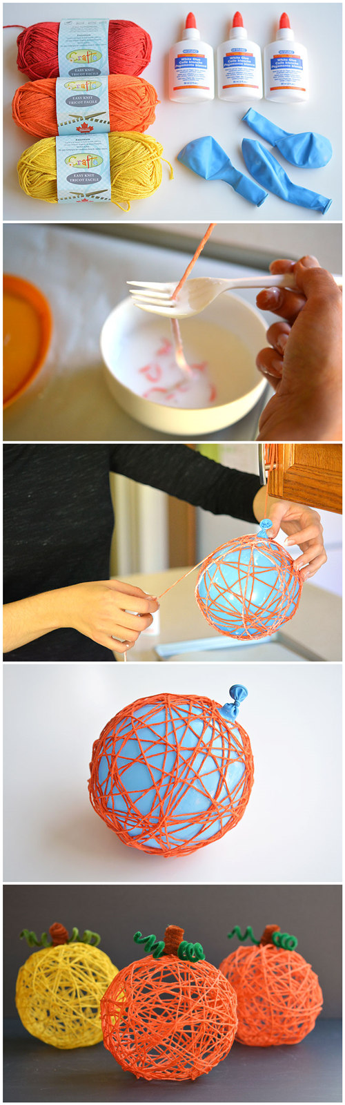 How to Make Yarn Pumpkins Using Balloons