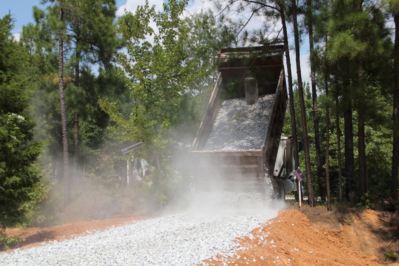 CT Hauling & Materials LLC Building a Gravel Driveway in Verbena, AL.