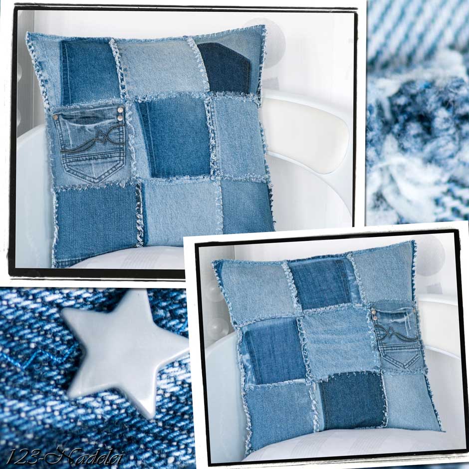 kissen aus jeans naehen, 123-nadelei: jeans-kissenbezug im ragtime-style, Design ideen