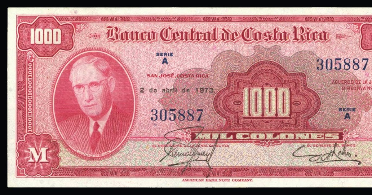 Costa Rica 1000 Colones banknote 1973World Banknotes & Coins Pictures Old Money, Foreign