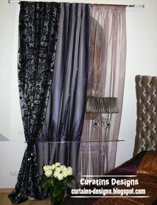 Embossed curtain designs and draperies for bedroom, Luxury embossed