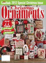 FIND BLUE RIBBON DESIGNS IN THE JUST CROSSSTITCH 2012 ANNUAL CHRISTMAS ORNAMENT ISSUE