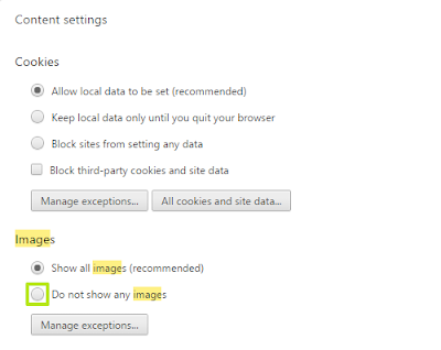 pengaturan Contect setting pada Chrome