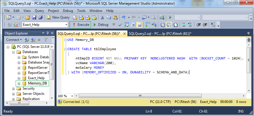 Ms Sql Memory Optimized Table | Query processing for memory-optimized ...