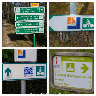 Señalización en La Velodyssee Señalización en La Velodyssee, Francia