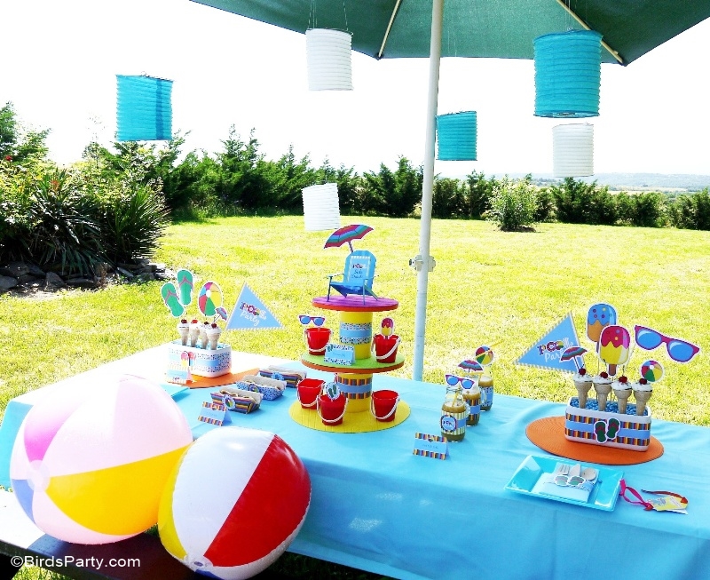Pool Party Ideas & Printables Kids Summer Party  - BirdsParty.com