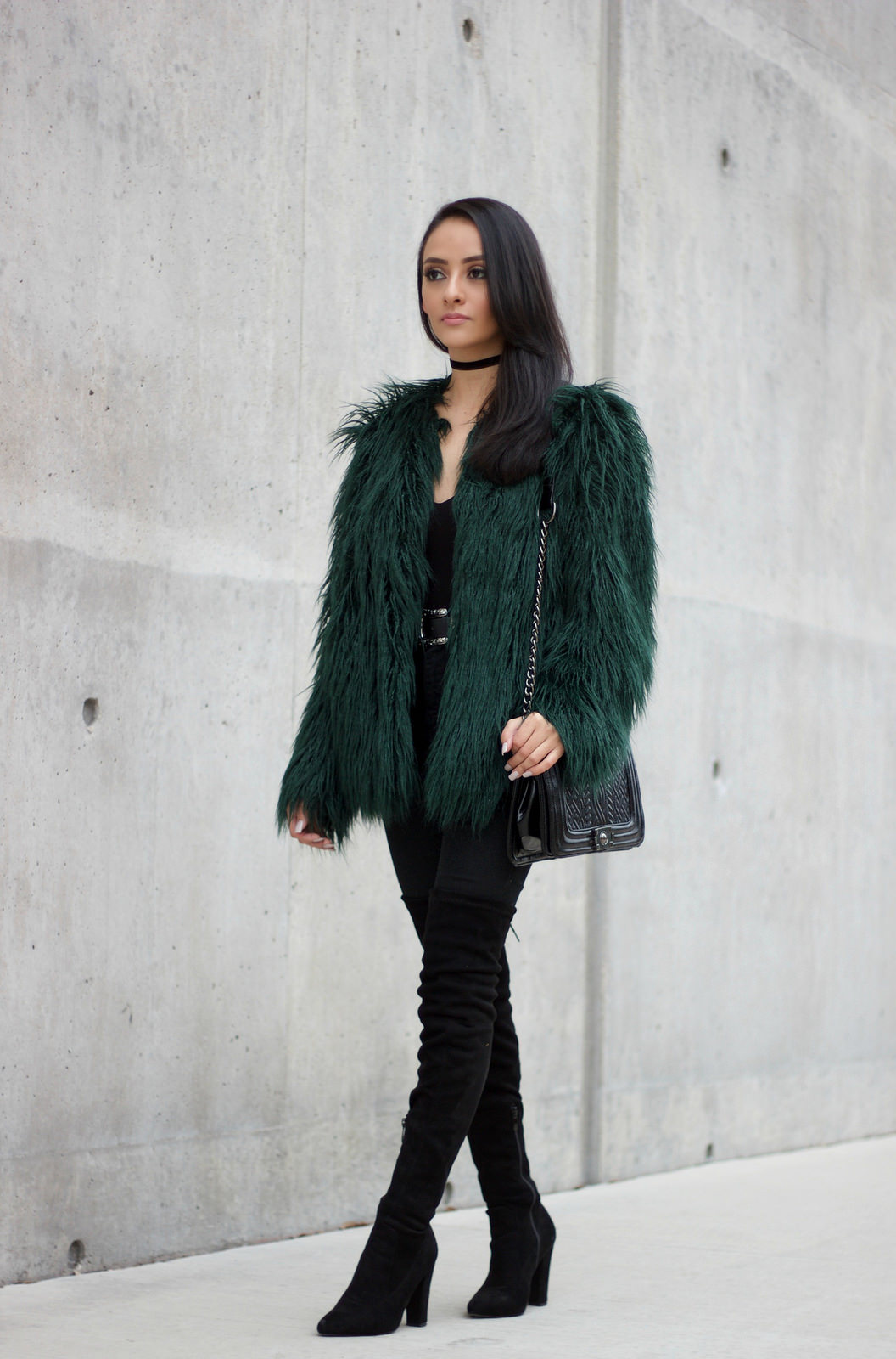 Green Faux Fur Jacket