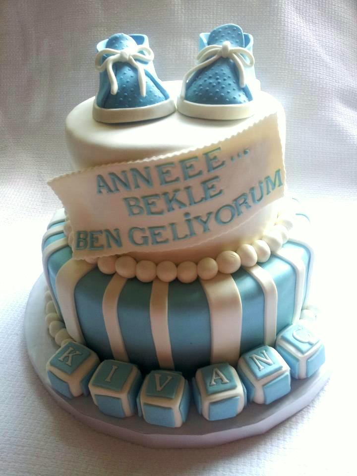 PASTA EVİM ERKEK BEBEKLER İÇİN BABY SHOWER PASTASI