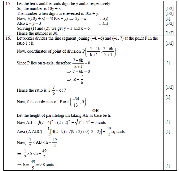 Mathematics (041) Class X sample question paper with important question