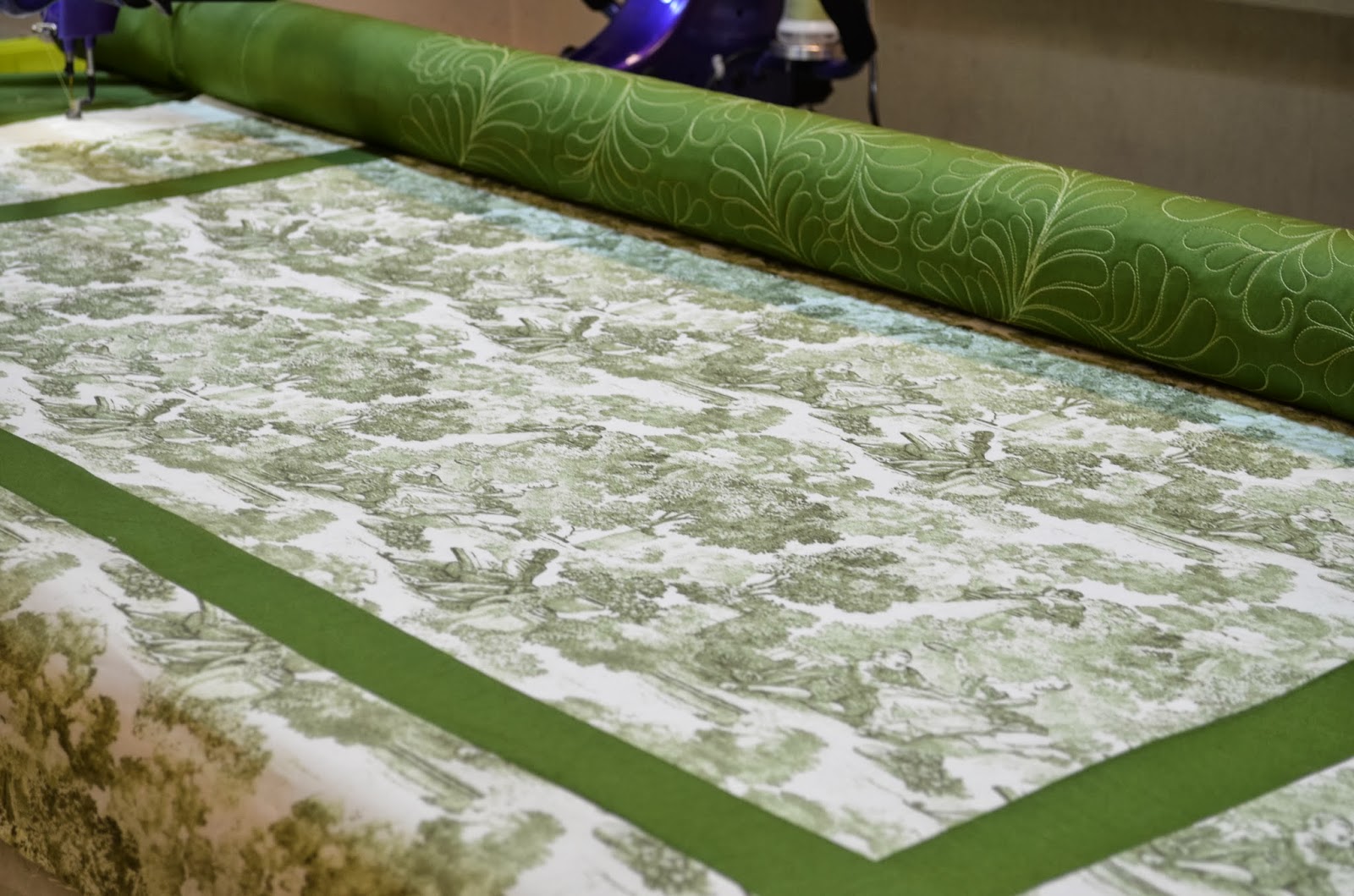 Rebecca's Designs Green/White Toile Quilt For DIL