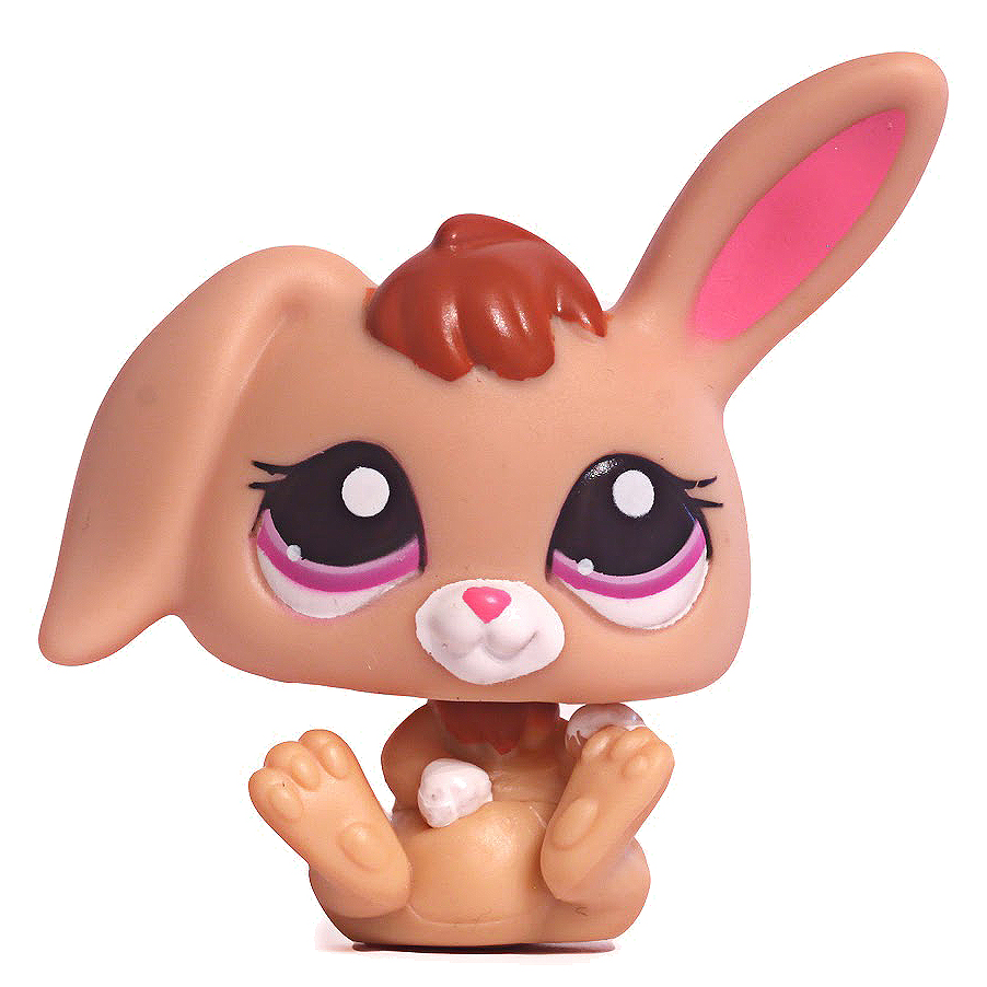 Littlest Pet Shop~#2620~Bunny Rabbit~Tan Brown~Purple Eye~Snack Time Celebration 
