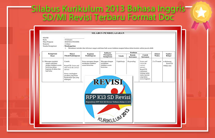 Silabus Kurikulum 2013 Bahasa Inggris SD/MI Revisi Terbaru Format Doc Silabus SD