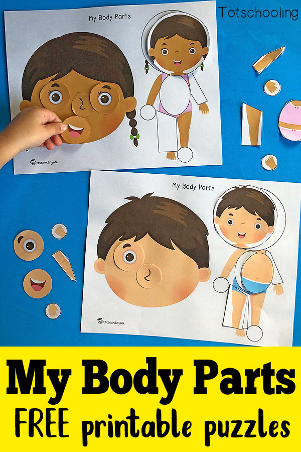 My Body Parts - Printable Puzzles | Totschooling - Toddler, Preschool