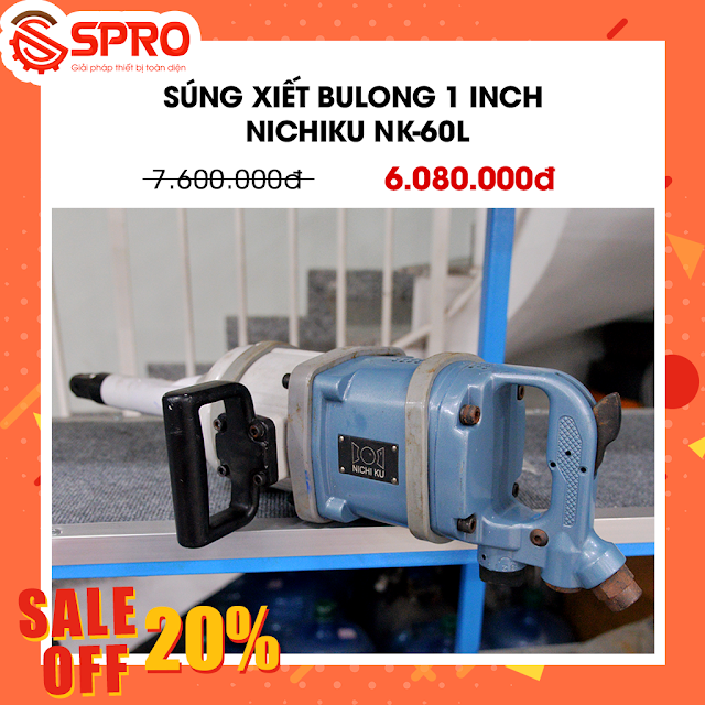 Giảm giá 20% Súng xiết bulong 1 inch Nichiku NK-60L