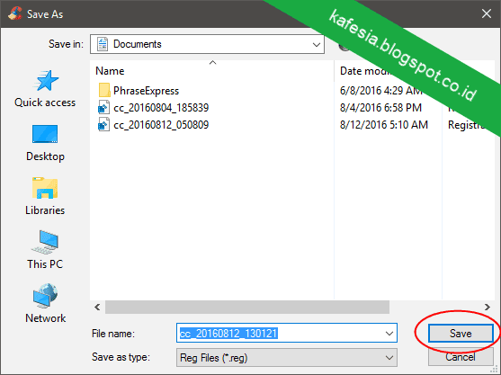 ccleaner menyimpan backup registry