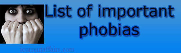 List of Important phobias List of Important phobias