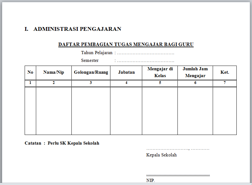Contoh Dokumen Administrasi Sekolah - Photos