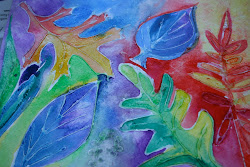 fall project watercolor leaf easy glue colorful leaves painting elmer salt resist pink watercolors gel drawing simple mama water student